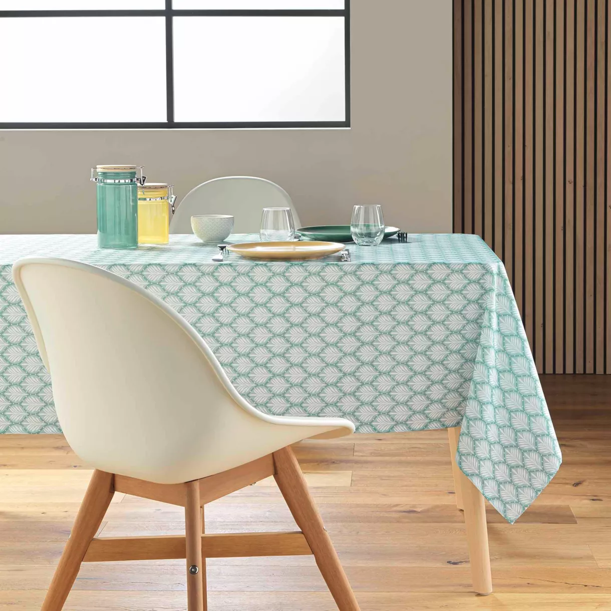Nappe Rectangle (145 x 240 cm) Davia Sauge, Polyester ImprimŽ