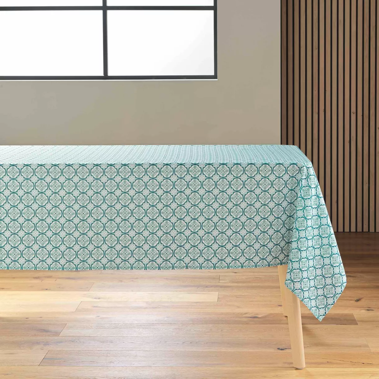 Fleckabweisende rechteckige Tischdecke (145 x 240 cm) Costaria Salbeigrün 