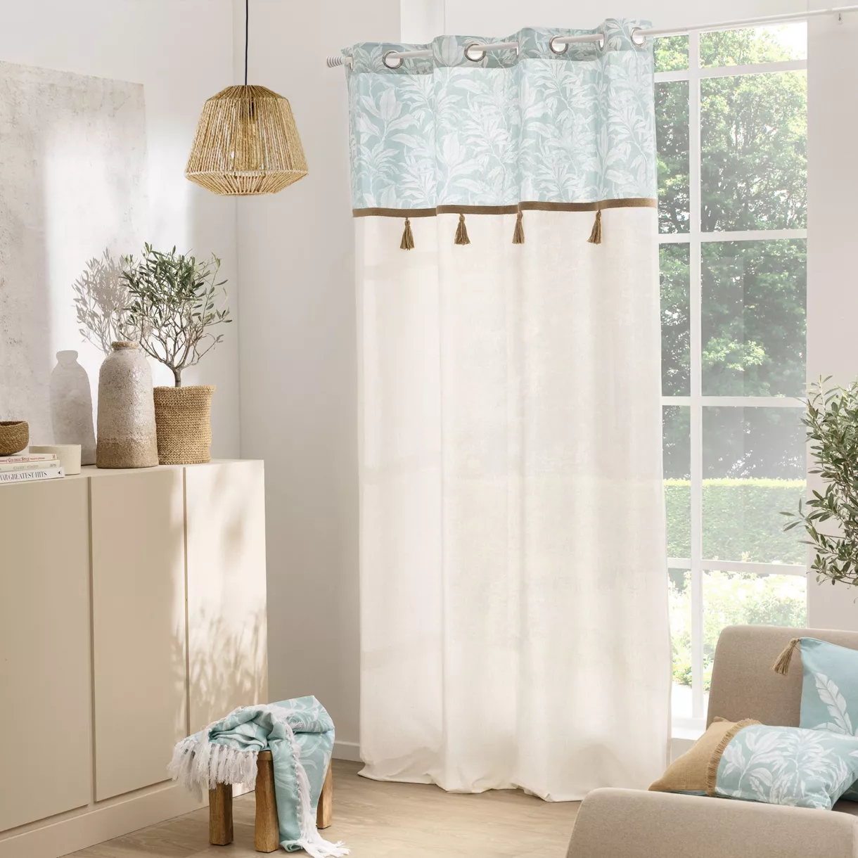 Rideau ˆ Oeillets (140 x 240 cm) Hera, Coton / Polyester avec Top