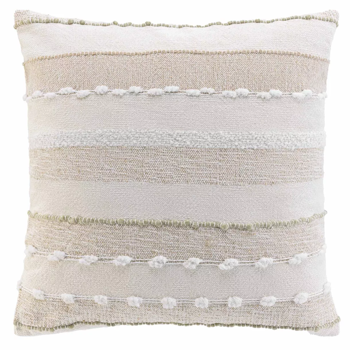 Cojín cuadrado de tela de algodón tejido (60 x 60 cm) Santos Beige