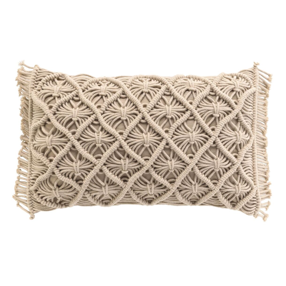 Rechteckiges Kissen Makramee (30 x 50 cm) Indy Beige