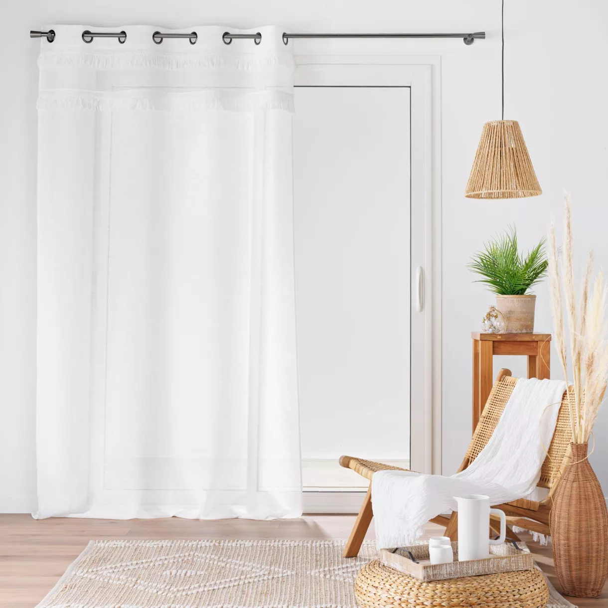 Visillo con ojales (140 x 240 cm) Frangina Blanco