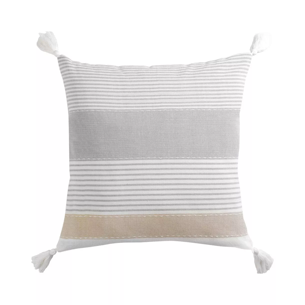 Cojín cuadrado de tela de algodón (60 x 60 cm) Iliade Blanco