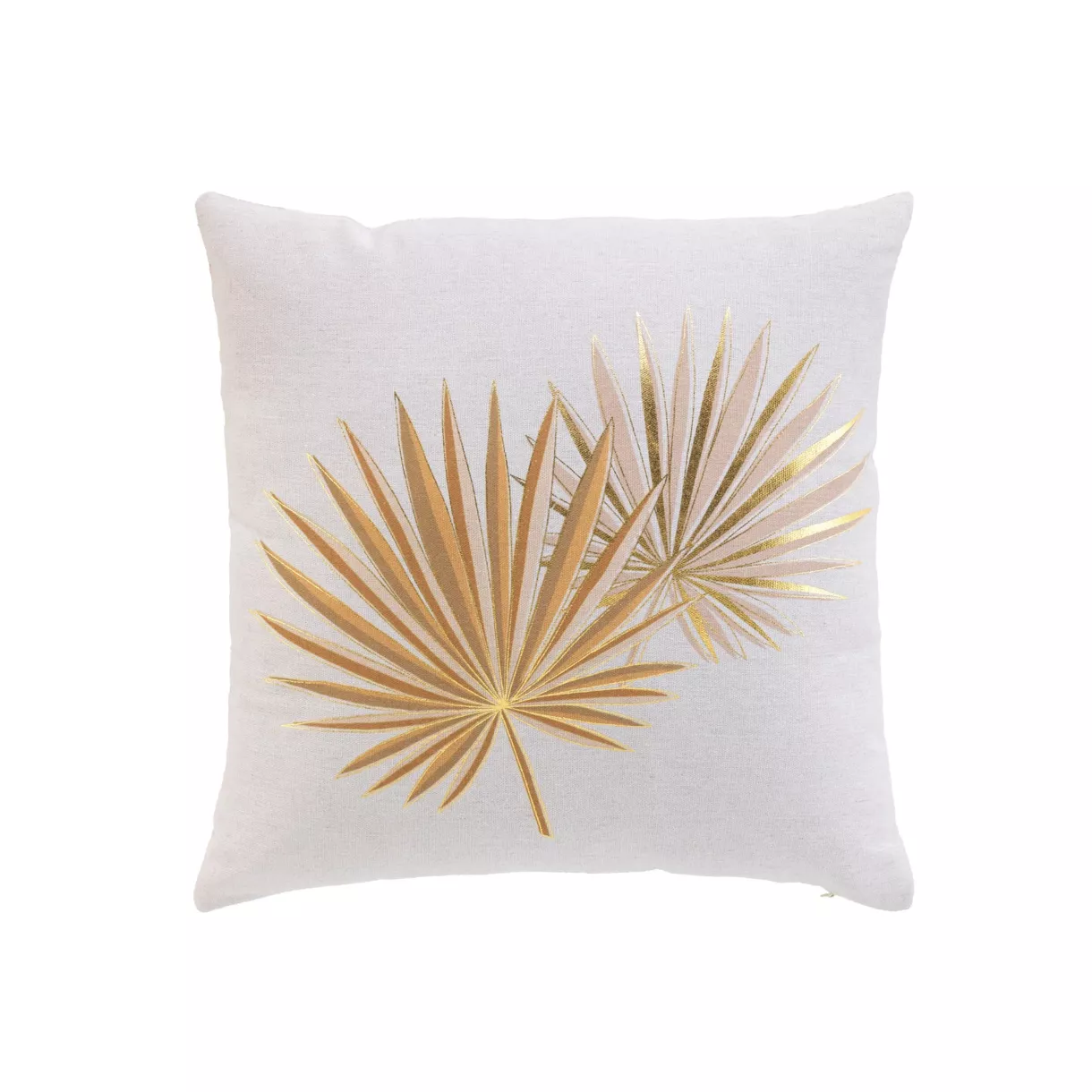 Coussin DŽhoussable (45 x 45 cm) Lotus Ocre, Polycoton ImprimŽ MŽtallisŽ
