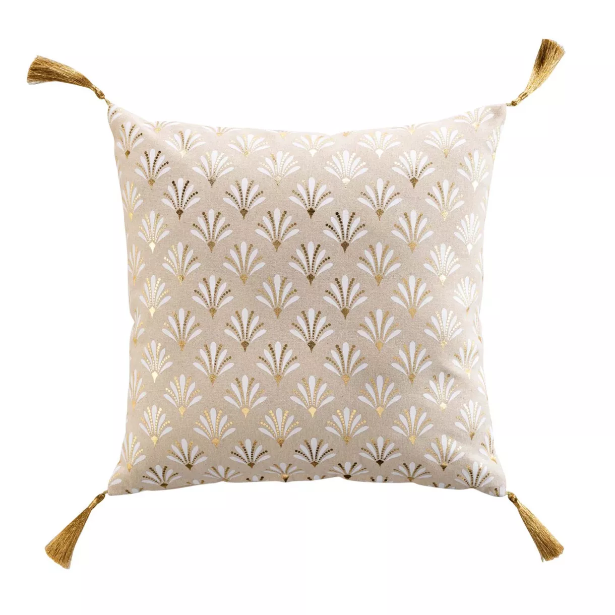 Coussin DŽhoussable (40 x 40 cm) Rafina, Coton ImprimŽ MŽtallisŽ