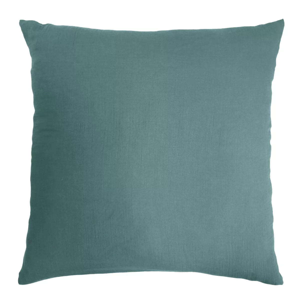 Funda de almohada cuadrada de gasa de algodón (80 x 80 cm) Gaïa Azul trullo