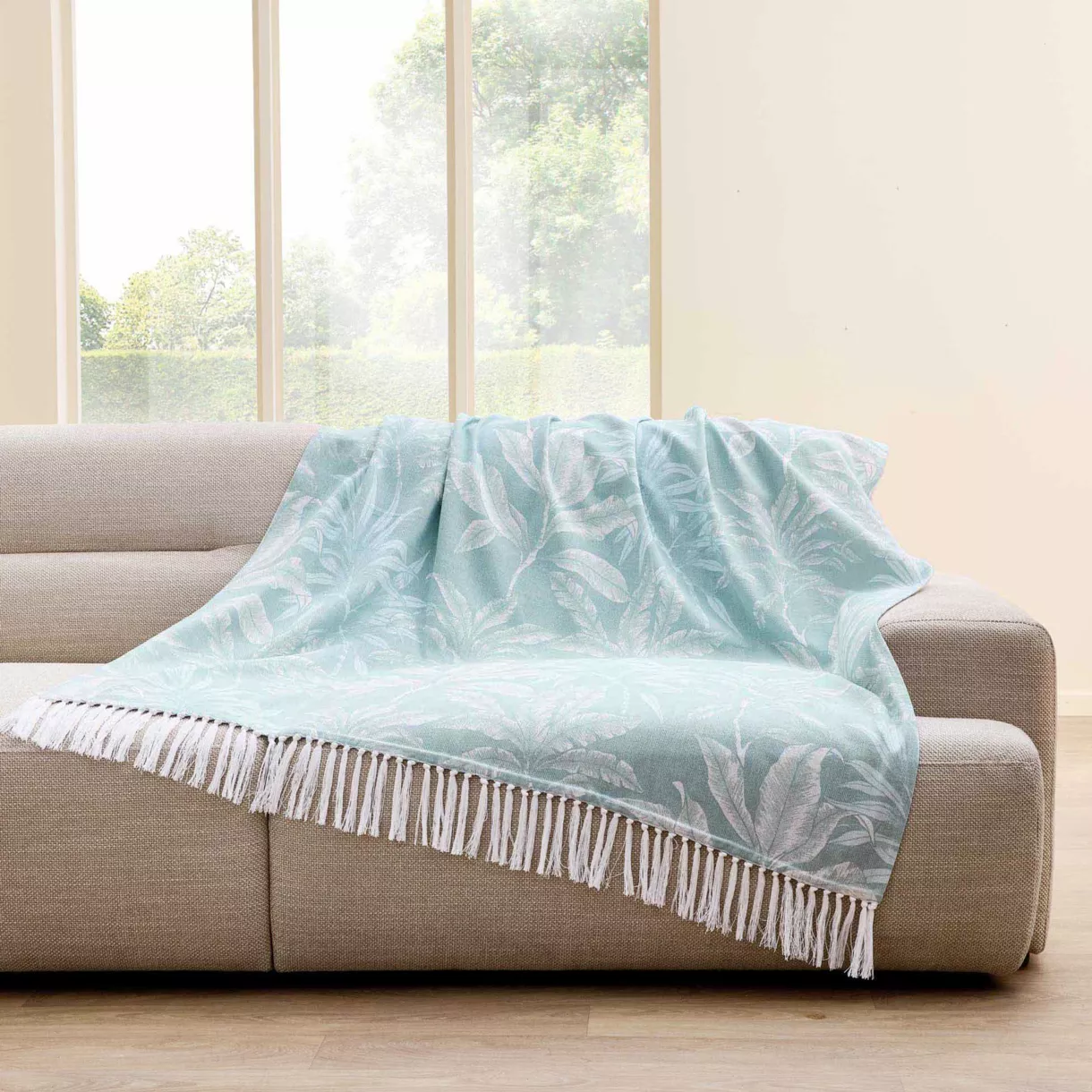 Plaid ˆ Franges (125 x 150 cm) Hera, Coton / Polyester ImprimŽ