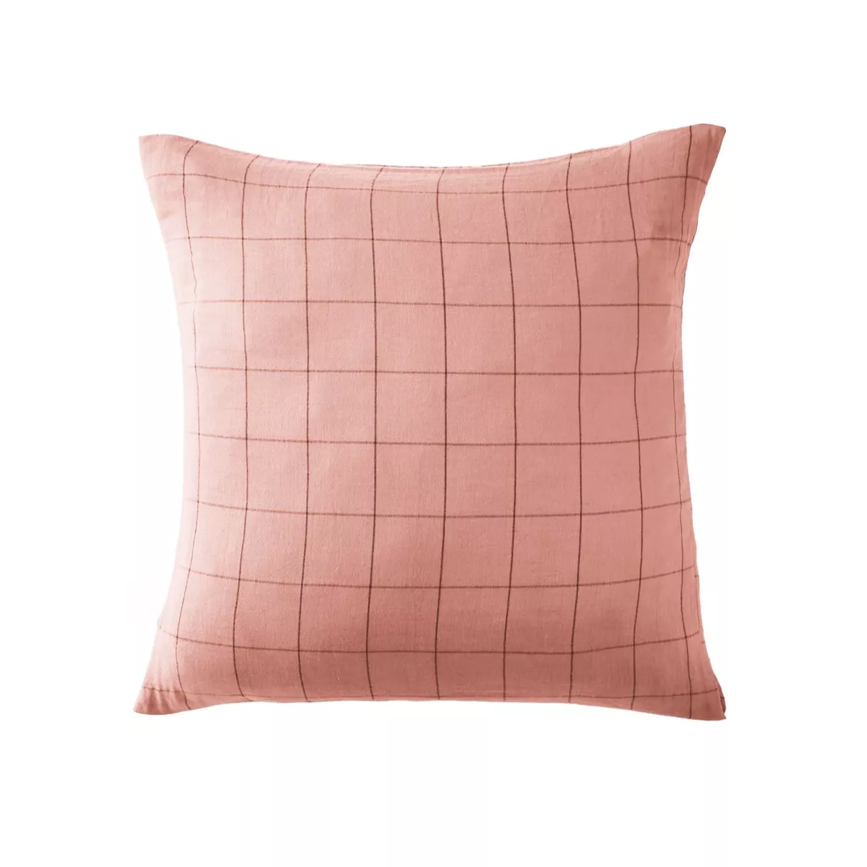 Taie d'oreiller carrée gaze de coton (60 cm) Gaïa Match Rose pêche 1