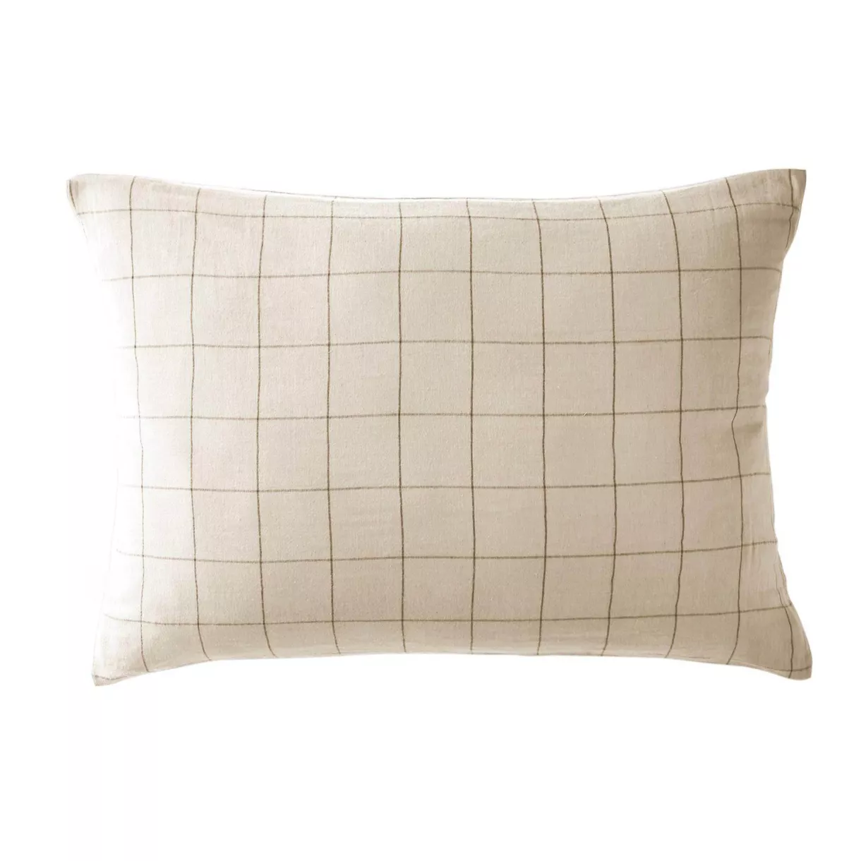Taie d'oreiller rectangulaire gaze de coton (70 cm) Gaïa Match Beige pampa 1