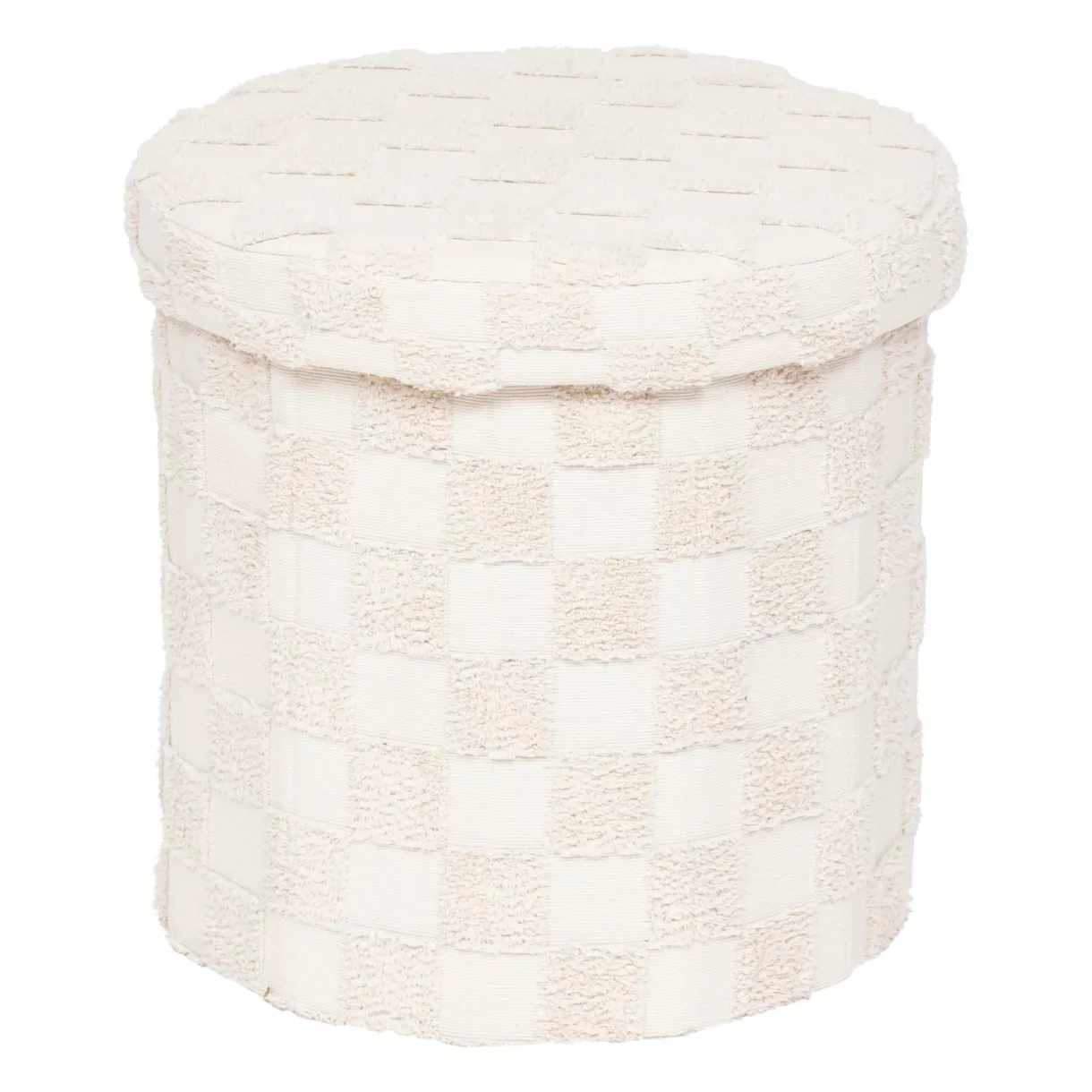 POUF PLI ROND TUFTE PASTI BLC D. 38 x H. 38,01 cm