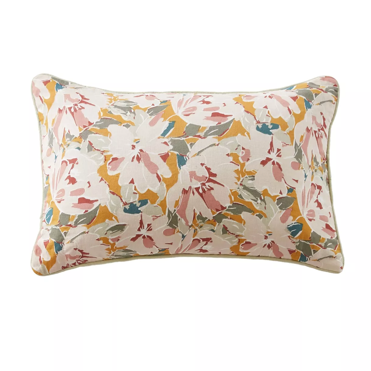 EM - Coussin dŽhoussable avec passepoil 40 x 60 cm Gaze de coton imprimŽe APRIL