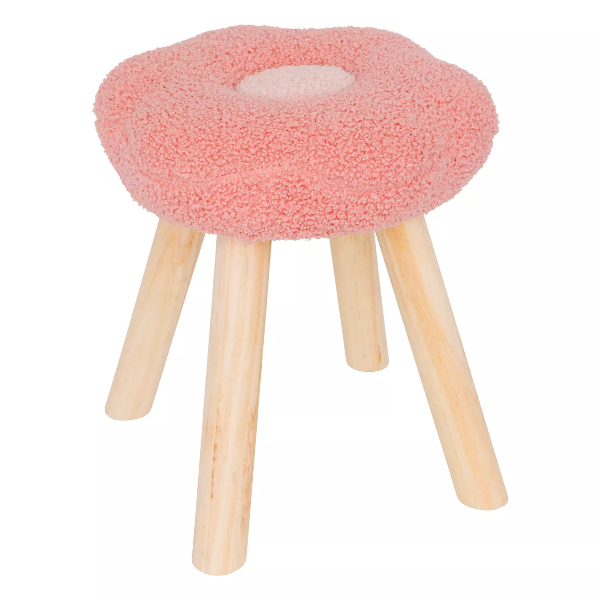 Kind krukje boucle (H26,5 cm) roze bloem