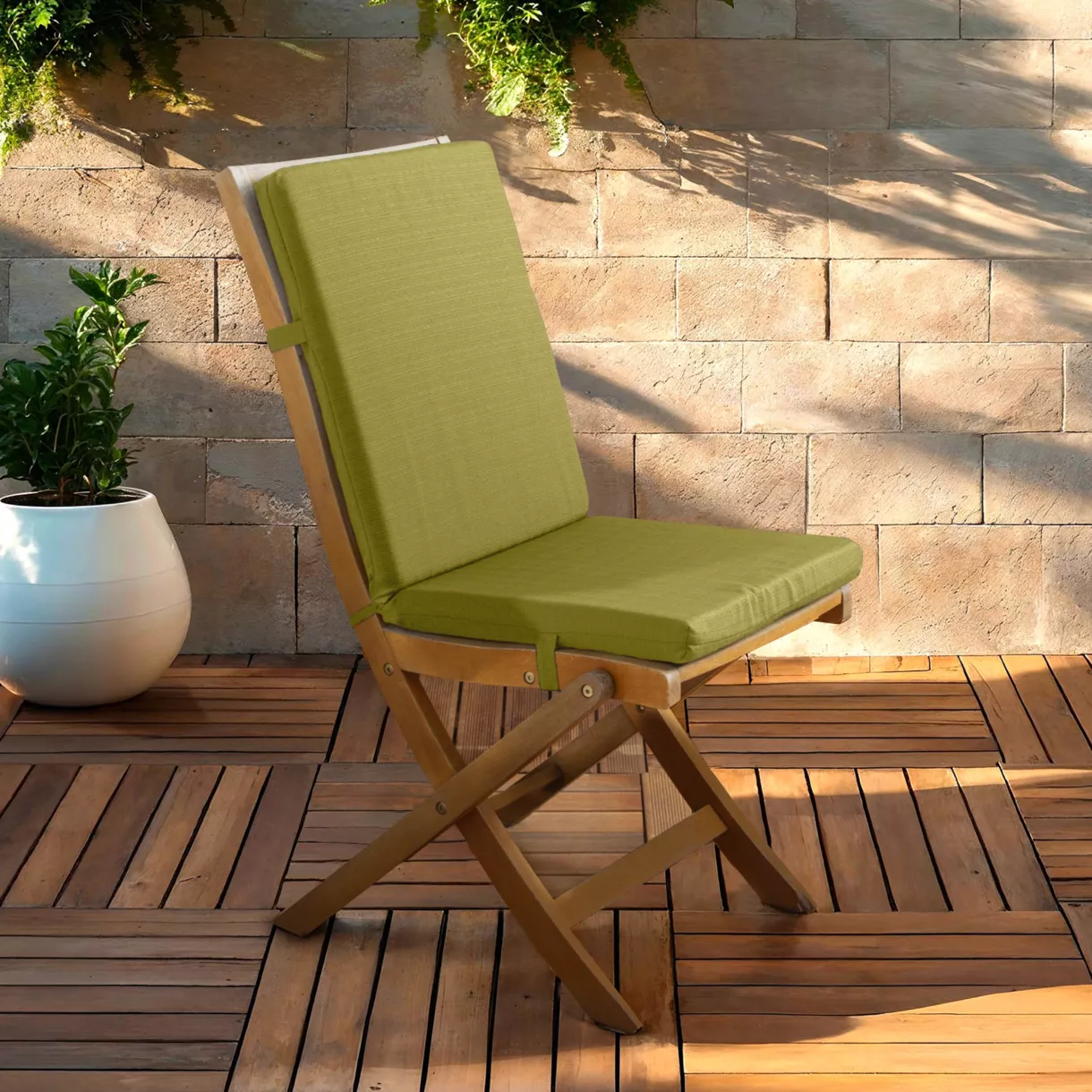 Cuscino per sedia da esterno con schienale (90 x 40 cm) Sunset Verde oliva