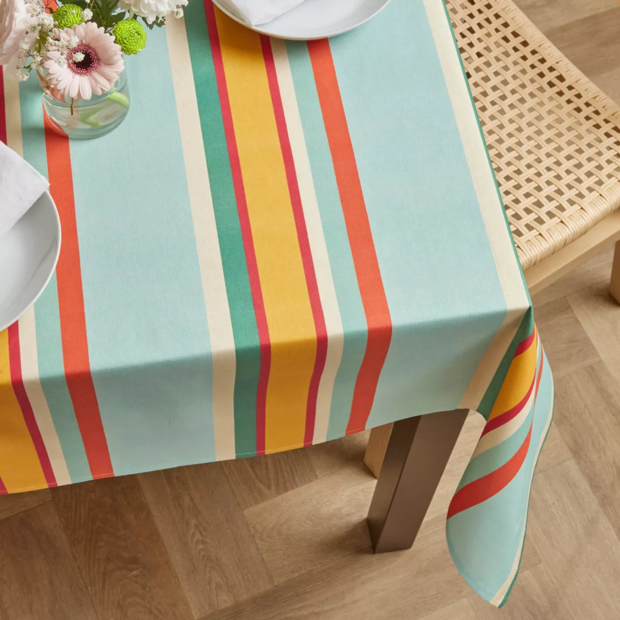 Mantel rectangular de algodón revestido (150 x 250 cm) Cervione Multicolor