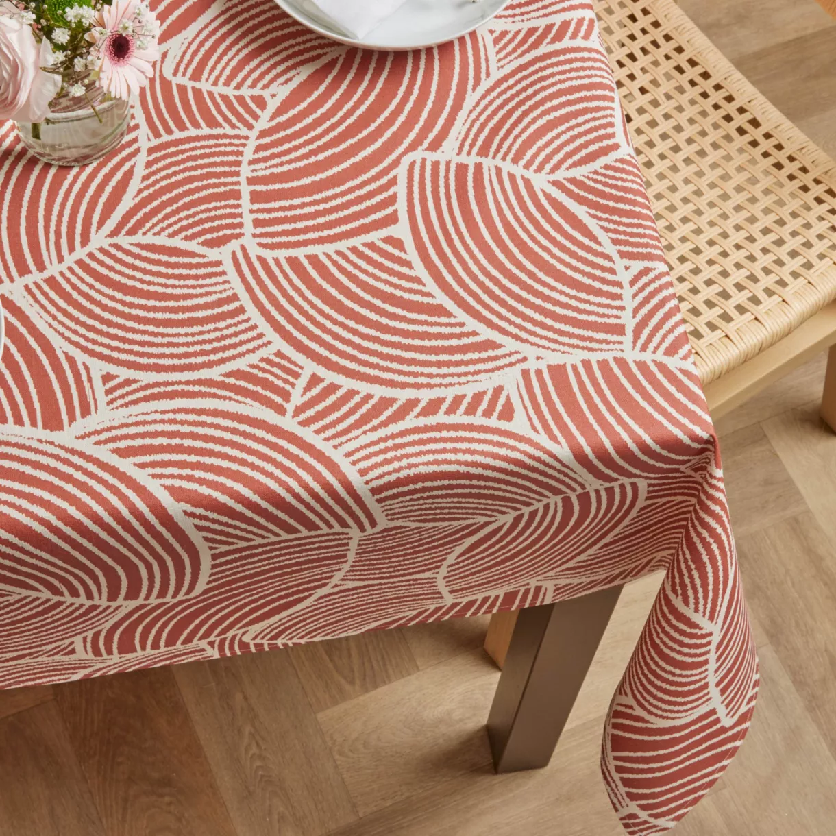 EM - Nappe en coton enduit 150 x 250 cm SARAH terracotta