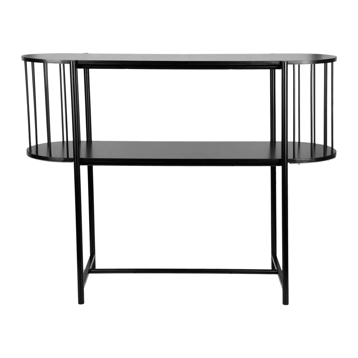 Konsole aus Holz und Metall 2 Ebenen (H75 cm) Octave Schwarz
