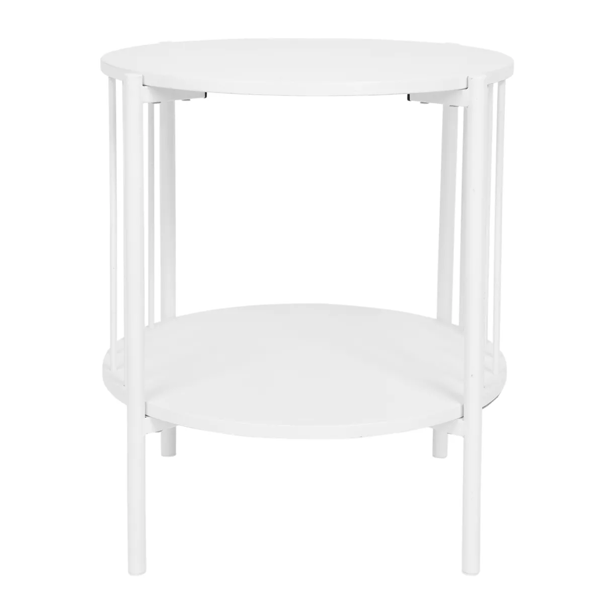 Chevet Rond MŽtal 'Octave' Blanc - Bois certifŽ FSC¨ - Dim : l40xH45xP40cm