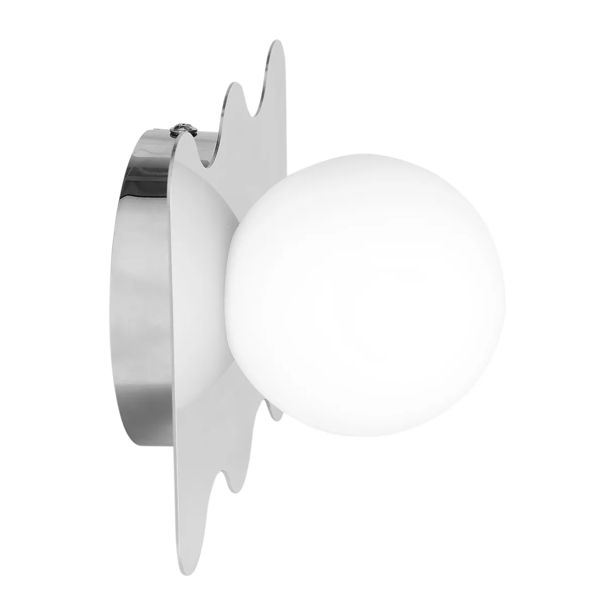 Spot Patre 1 Abat-Jour MŽtal Verre 'Cometa' Chrome - Dim : l16xH10,5xP12cm