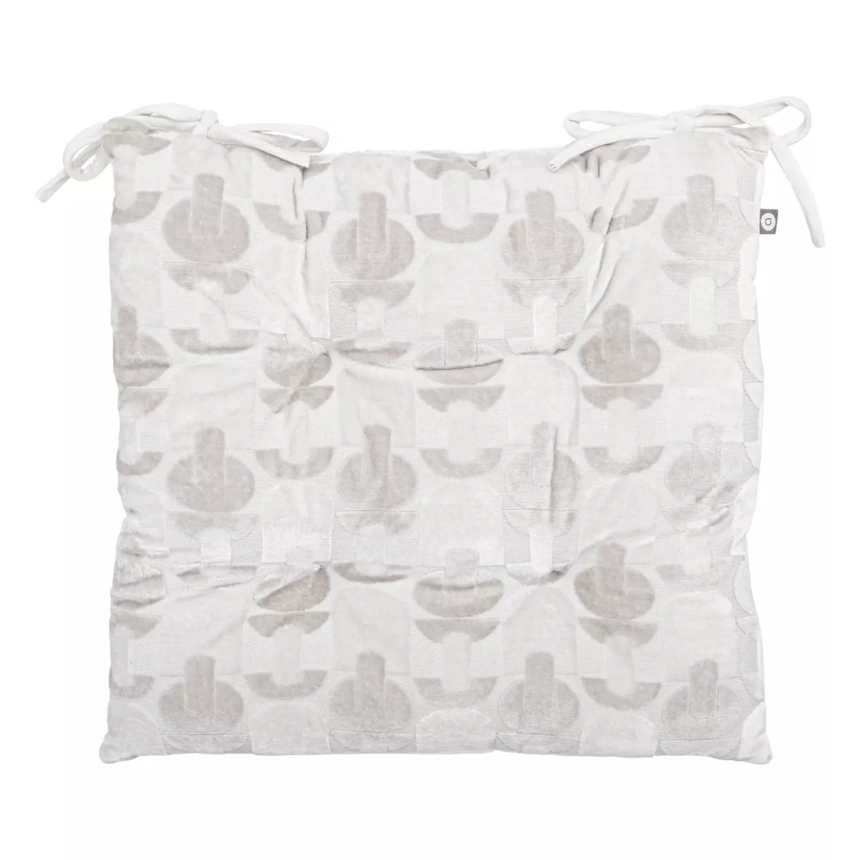 Coussin de chaise carré velours (38 x 38 cm) Luna Ecru