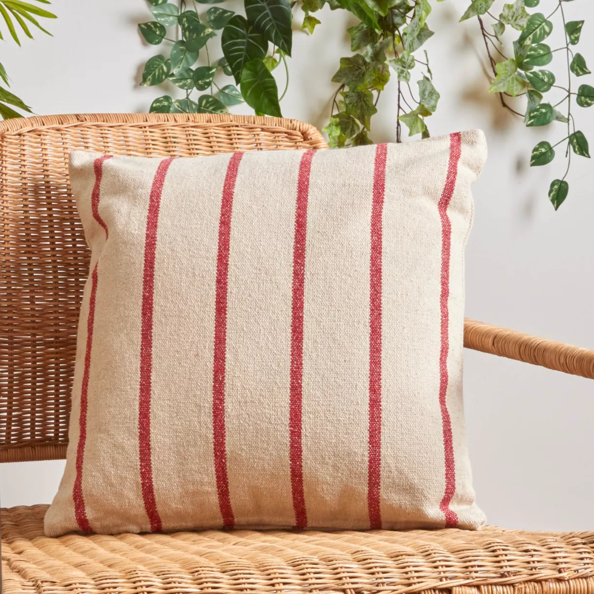 Coussin extérieur carré toile de coton (50 x 50 cm) Ocealys Rouge