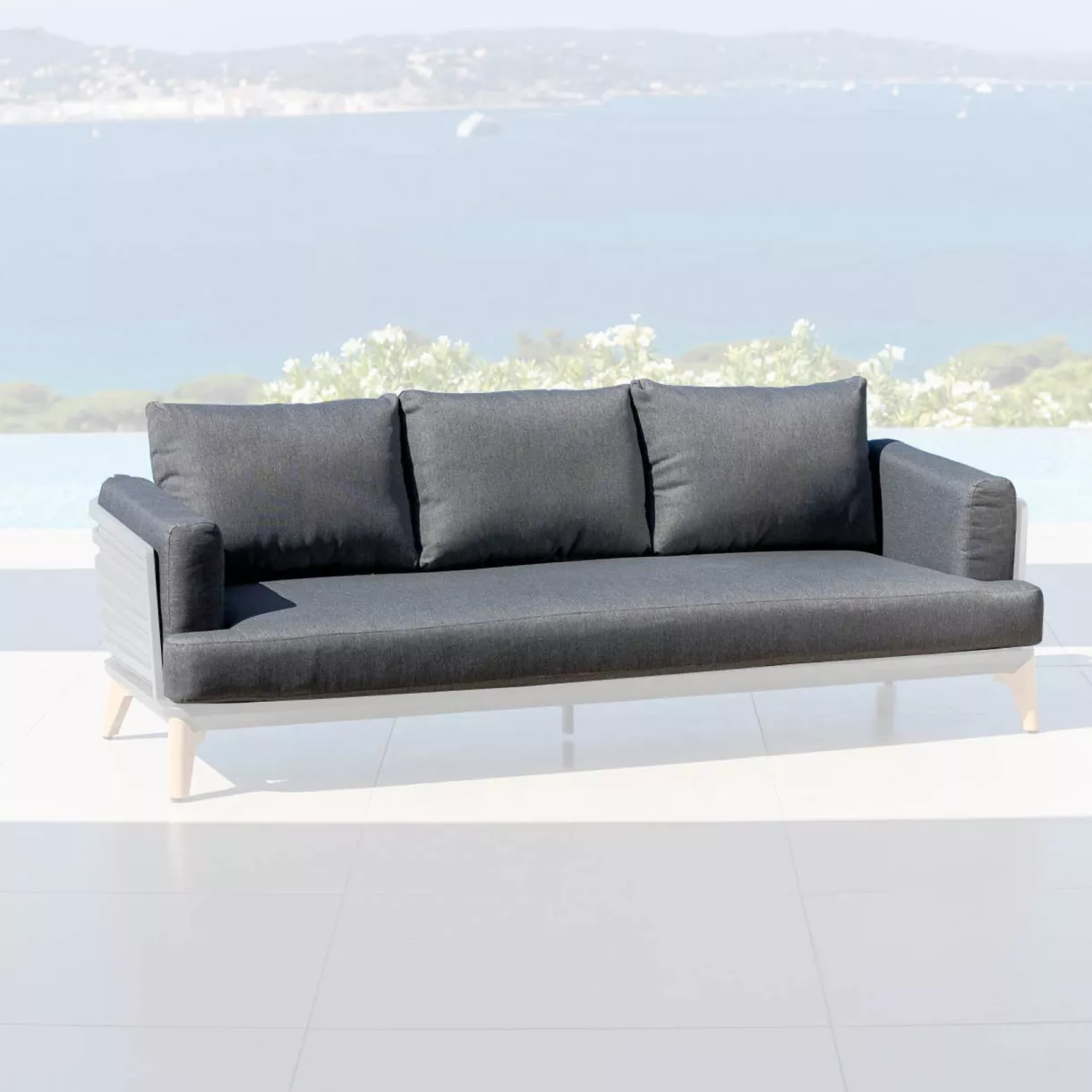 eminza Housses de coussin de remplacement pour Canapé 3 places Monte Carlo Gris anthracite