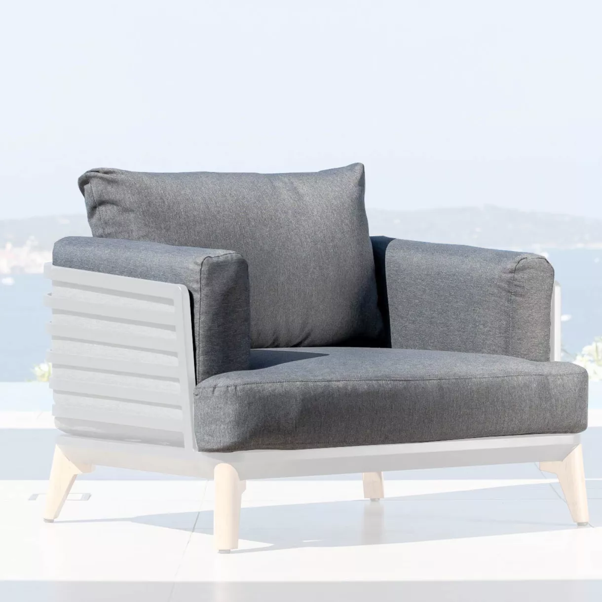 eminza Housses de coussin de remplacement pour Fauteuil Monte Carlo Gris anthracite