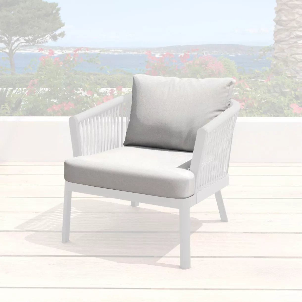 Housses de coussin de remplacement pour Fauteuil Amalfi Gris clair
