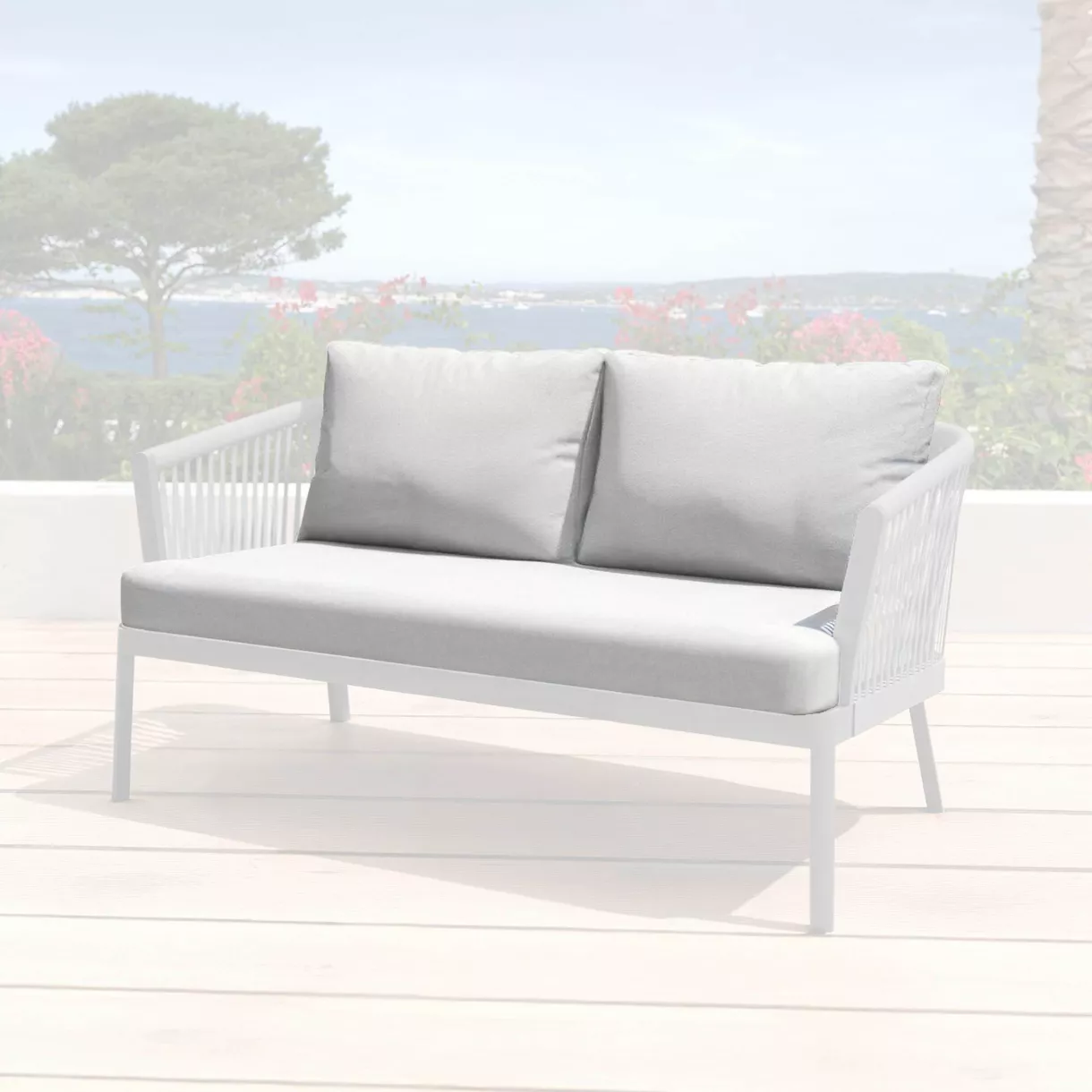 Housses de coussin de remplacement pour Canapé 2 places Amalfi Gris clair