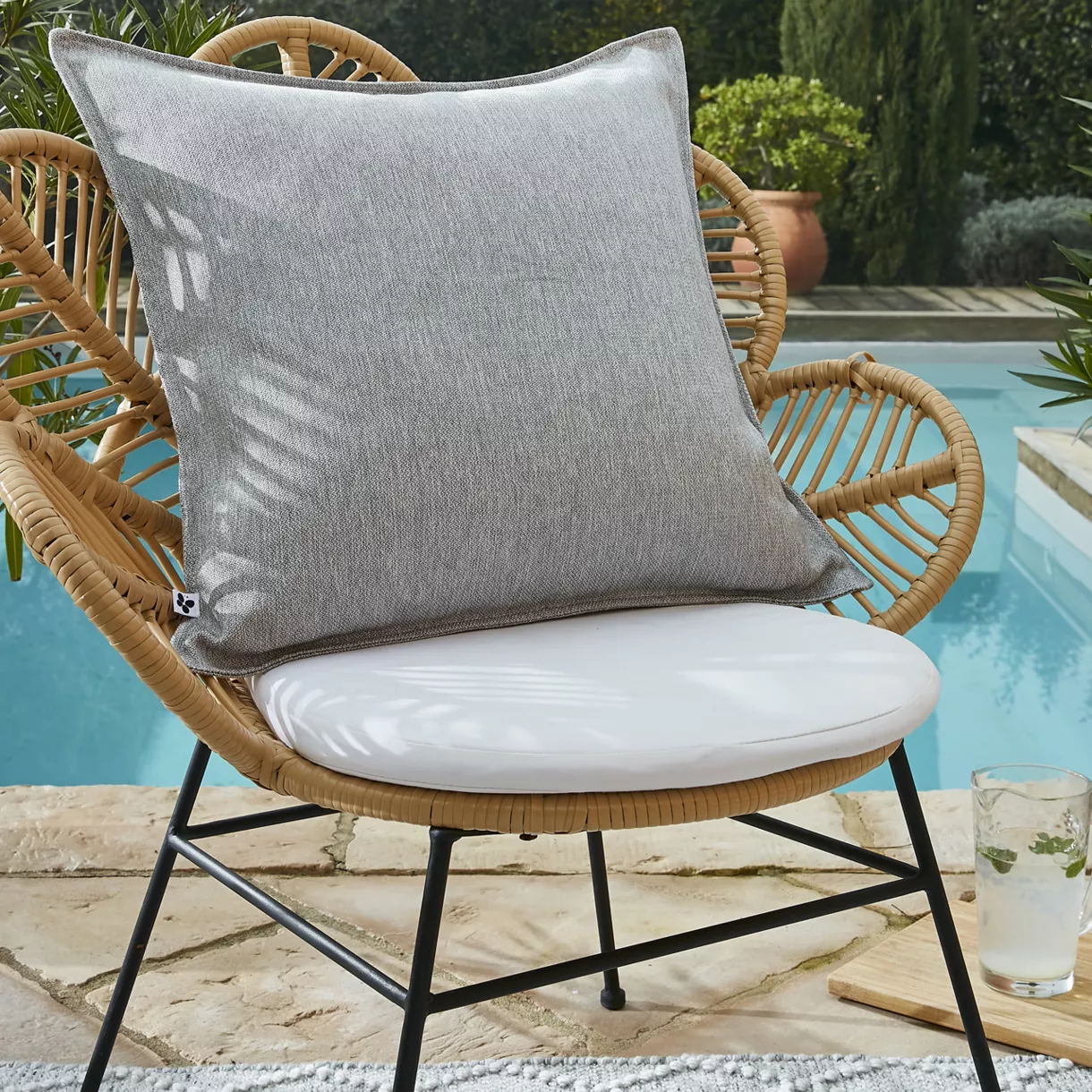 Housse de coussin 60 x 60 cm Polypropylne NAìA Galet