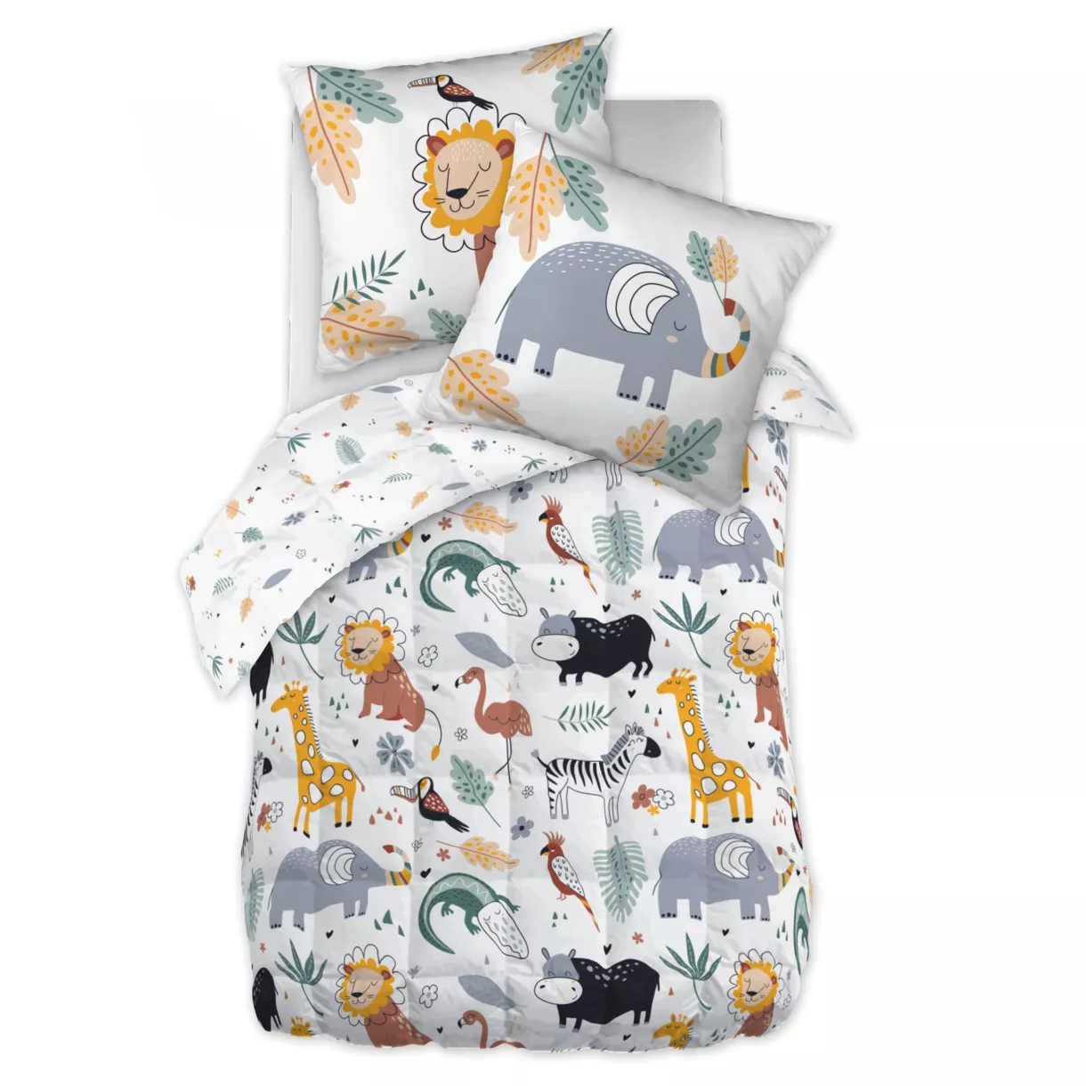 Couette imprimŽe 140 x 200 cm + 1 taie d'oreiller 60 x 60 cm Coton imprimŽ SAVANE