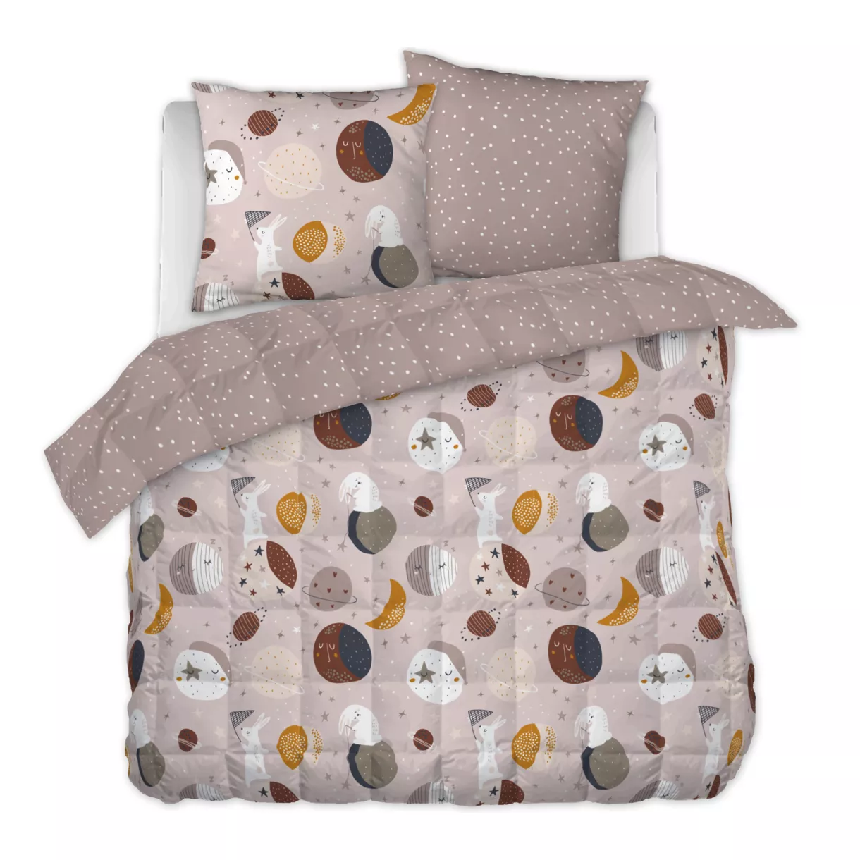 Couette imprimŽe 240 x 220 cm + 2 taies d'oreiller 60 x 60 cm Coton imprimŽ SKY DREAM