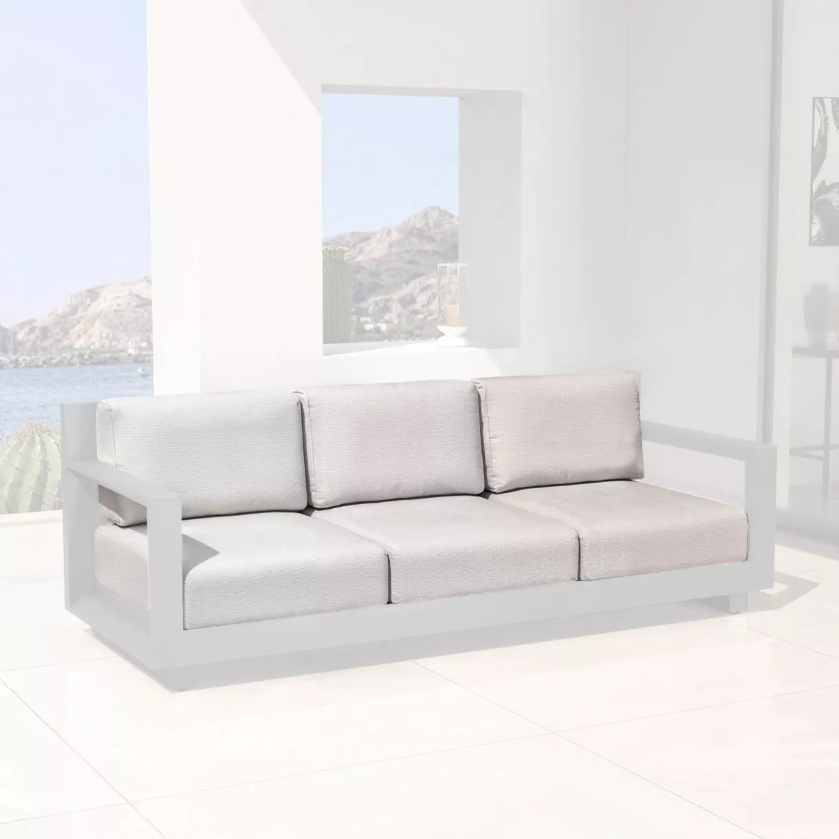 Housses de coussin de remplacement pour Canapé 3 places Elba Gris clair