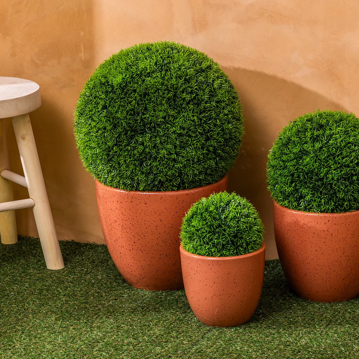 BOULE DE BUIS HERBE CARLY D27 L. 26 x P. 26 x H. 26 cm