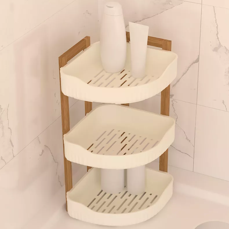 Hoekplank badkamer 3 niveaus (H45 cm) Natureo Wit