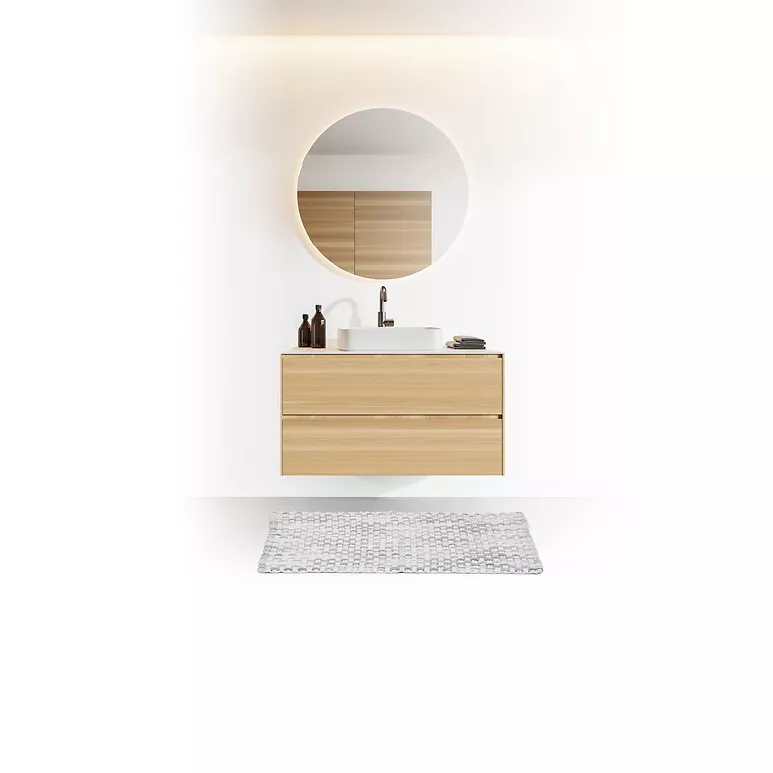 Alfombra de baño algodón (50 x 75 cm) Tresse Gris