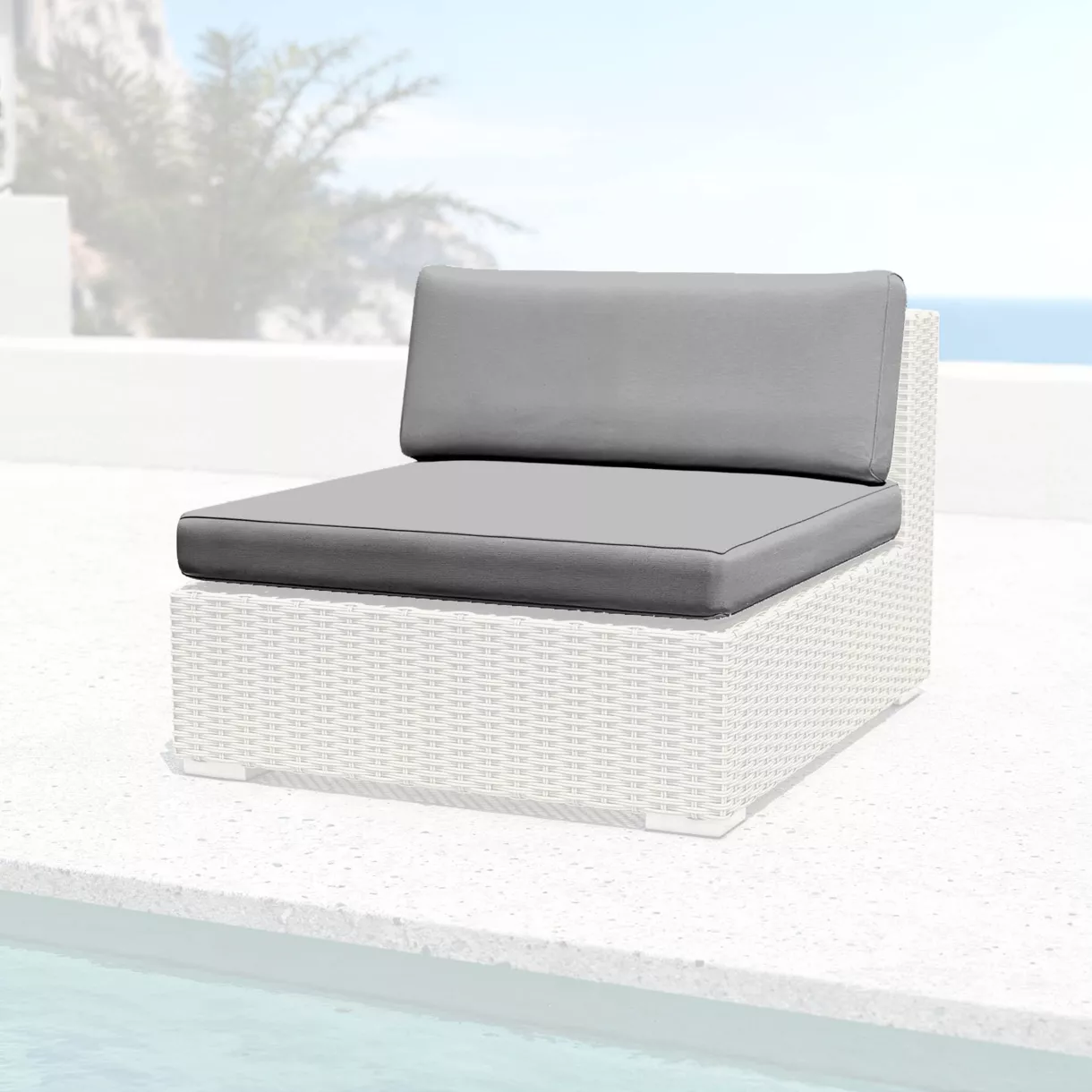 Housses de coussin de remplacement pour Chauffeuse Palma Gris foncé