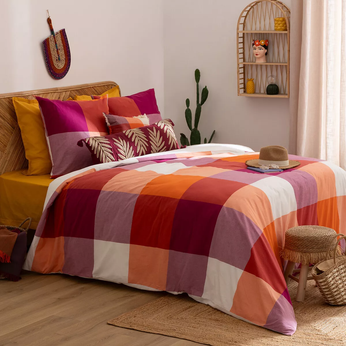 PARURE COT MADRAS YUCA 240X220 L. 240 x P. 220 x H. 0,1 cm