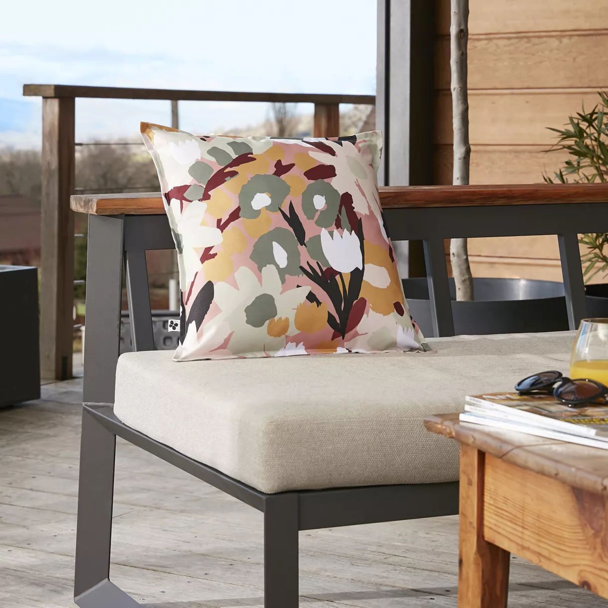 Housse de coussin 45 x 45 cm Polyester imprimŽ + enduction LƒANE