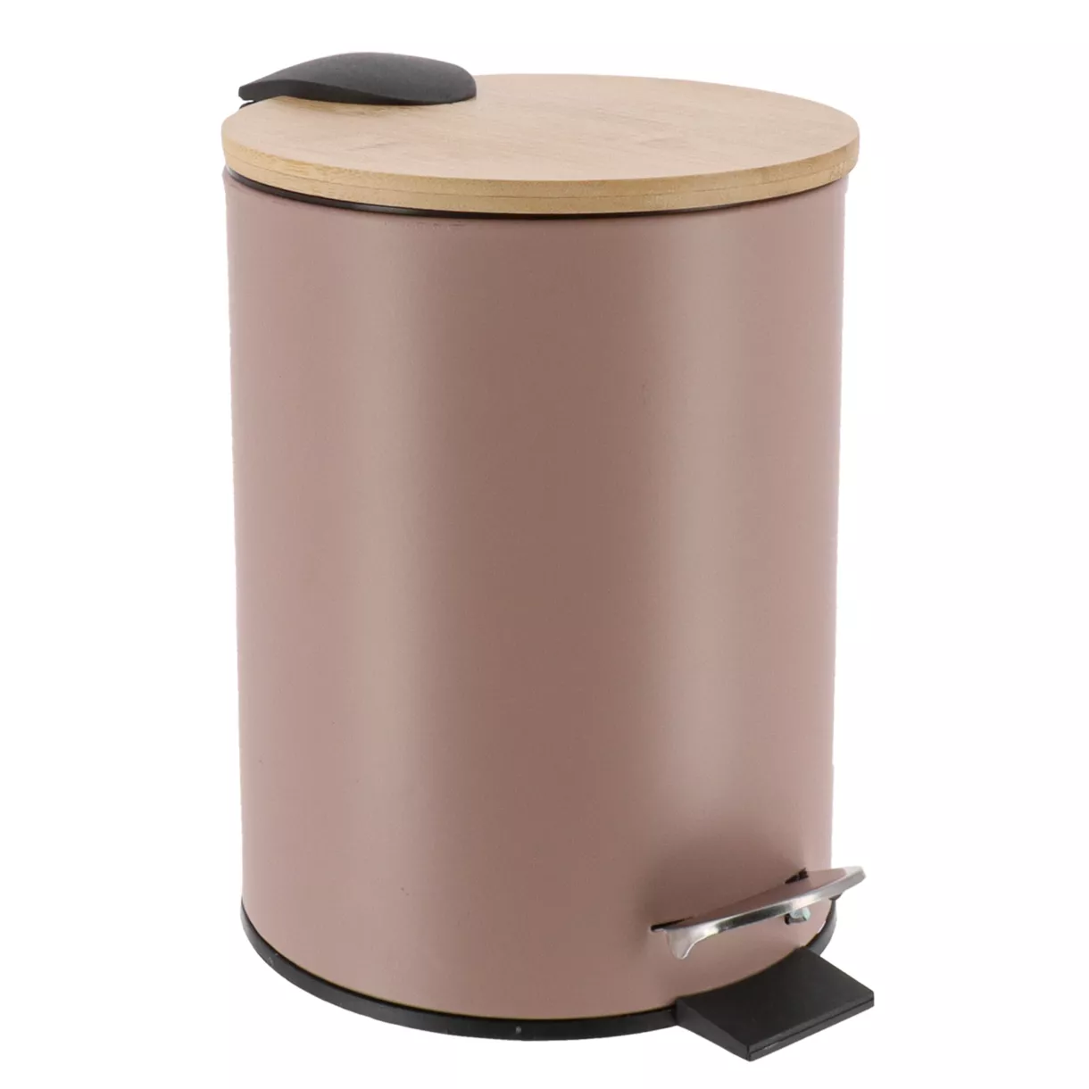 POUBELLE METAL FREIN DE CHUTE 3L - CAPUCCINO / BAMBOU