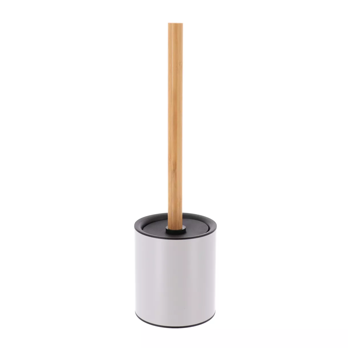 BROSSE WC METAL TIGE BAMBOU - GRIS CLAIR