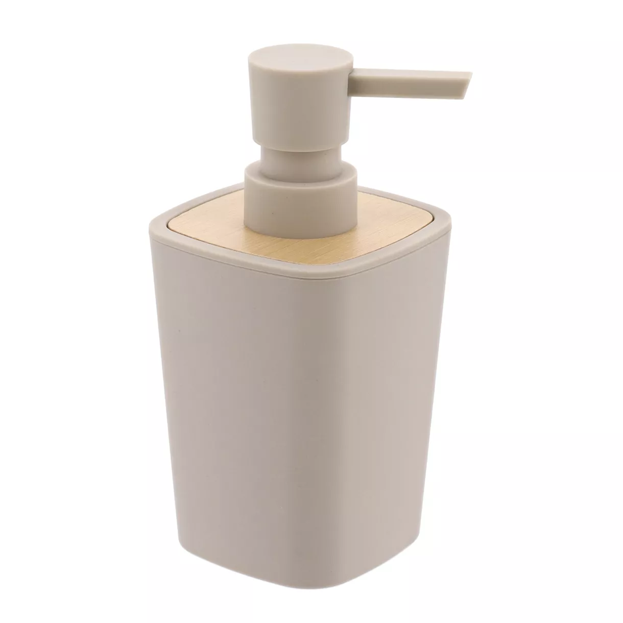 DISTRIBUTEUR A SAVON RUBBER + ABS ET BAMBOU 380 ML - BEIGE