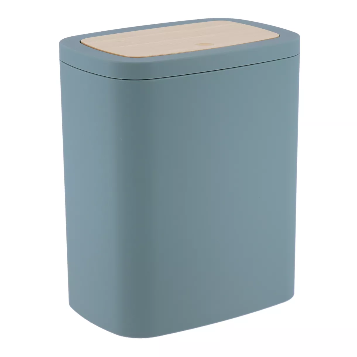 POUBELLE ABS  RUBBER+ PVC FACON BAMBOU  5L - VERT SAUGE