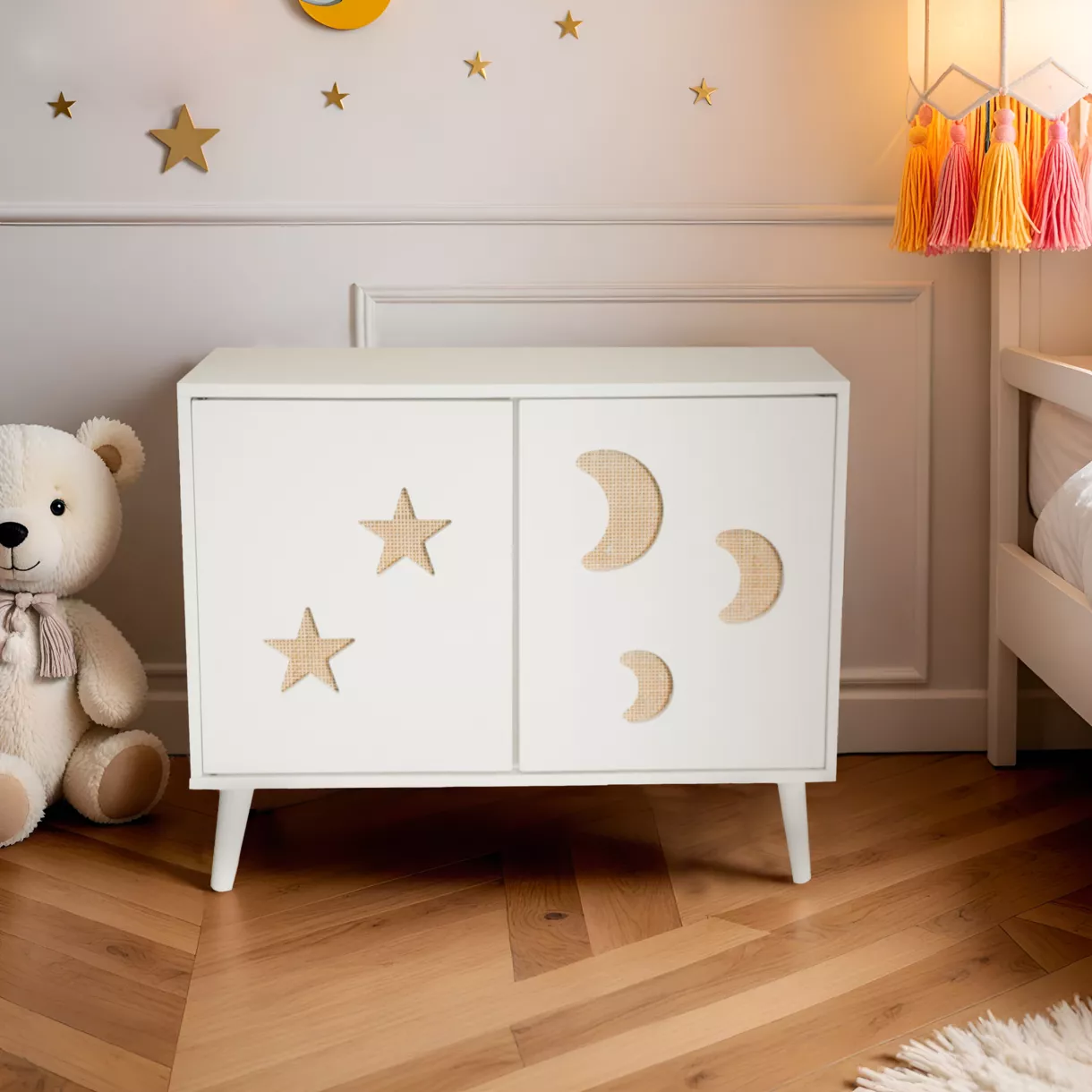 Meuble de rangement deux portes blanc Stars Eminza Kids 