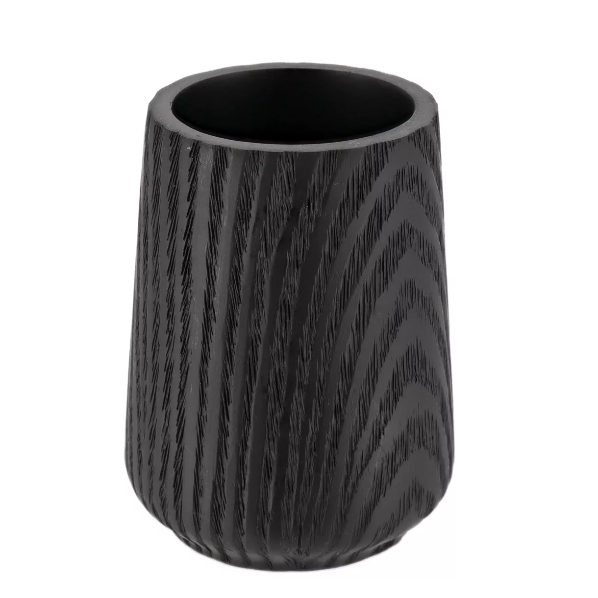 GOBELET EN POLYRESINE EFFET BOIS - NOIR