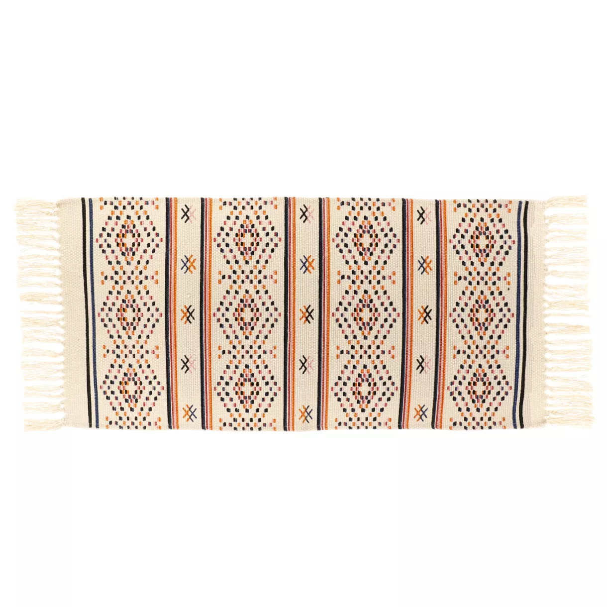 TAPIS PUEBLA COTON/POLYESTER/VISCOSE/AUTRES FIBRES IMPRIME 45X90 CM - MULTICOLORE