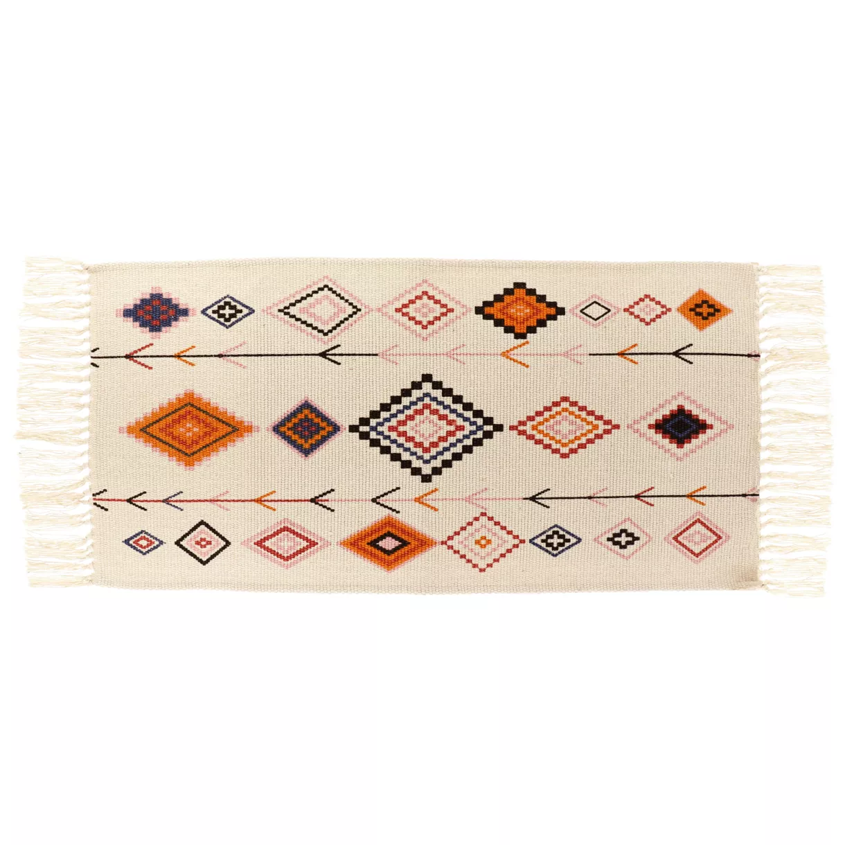 TAPIS TULUM COTON/POLYESTER/VISCOSE/AUTRES FIBRES IMPRIME 45X90 CM - MULTICOLORE