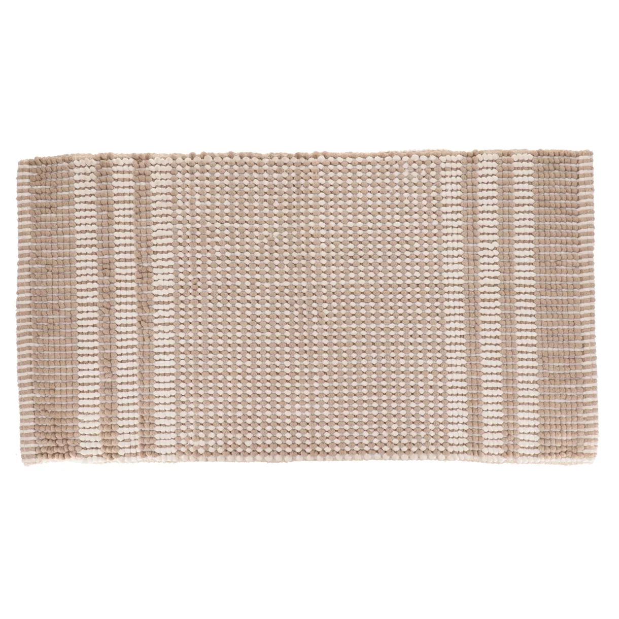 TAPIS TOKYO MICROFIBRE/COTON ASPECT CHENILLE 45X90 CM - NATUREL BEIGE