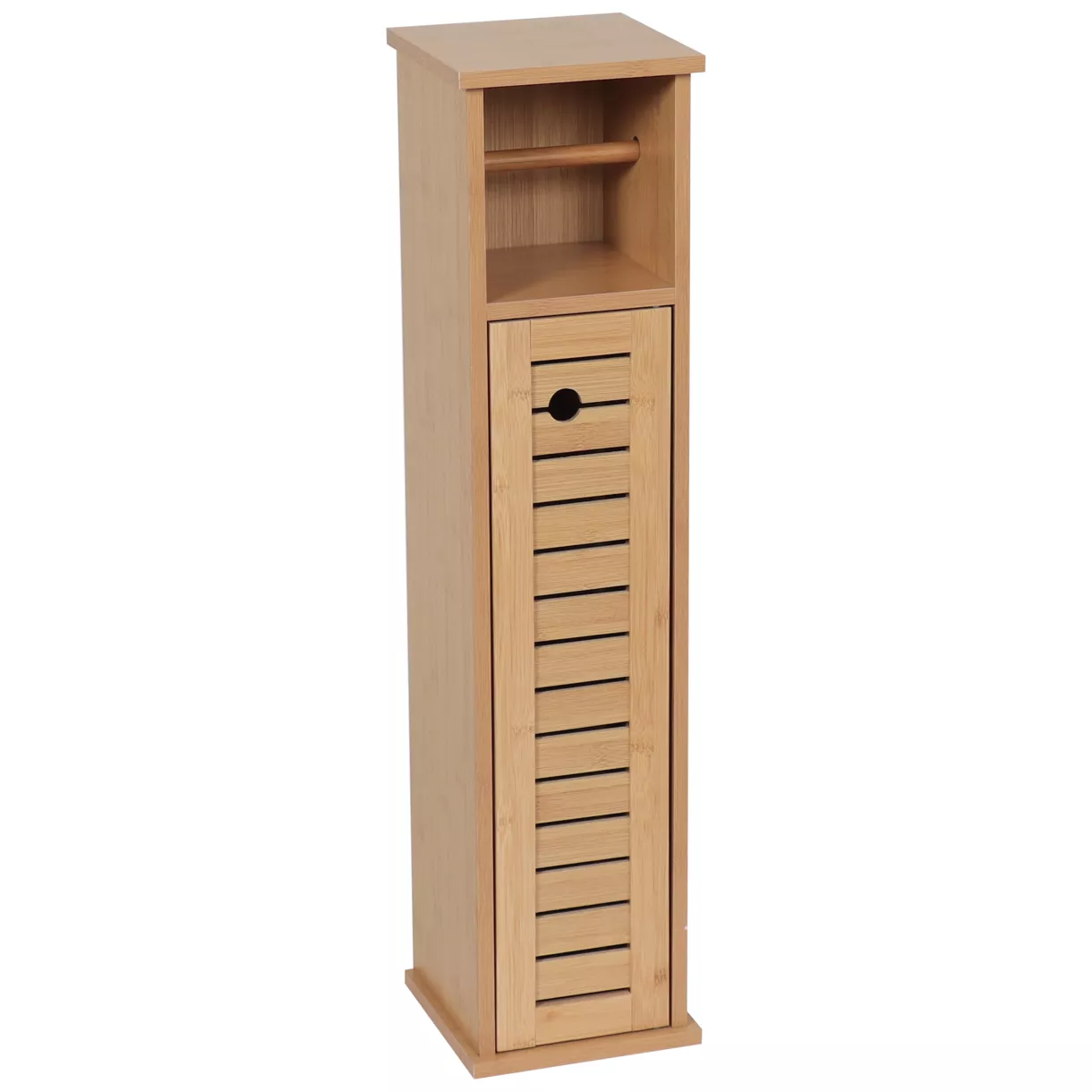 MEUBLE RESERVE ET DEROULEUR PAPIER WC BAMBOU ET MDF -  TRINIDAD