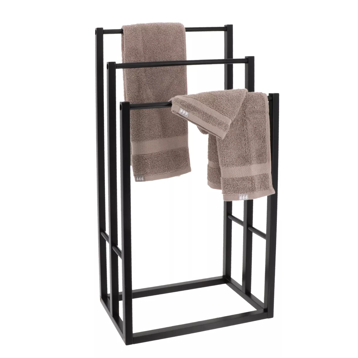 PORTE SERVIETTES BAMBOU 3 BARRES - NOIR