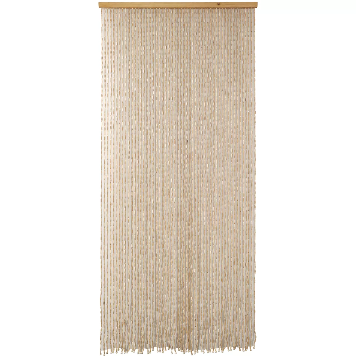RIDEAU DE PORTE BAMBOU ET PERLES BOIS 90X200CM - NATUREL